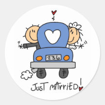Stick Figure Just Married Stickers