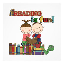 Stick Figure Kids Reading is Fun Announcement