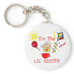 Stick Figure Little Sister Girl Keychain