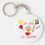 Stick Figure Little Sister Girl Keychain