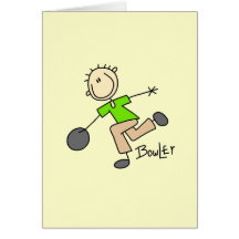 Stick Figure Male Bowler T-shirts and GIfts Greeting Cards