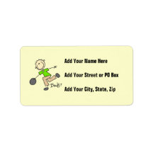 Stick Figure Male Bowler T-shirts and GIfts Address Label