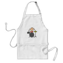 Stick Figure Male Drummer T-shirts and Gifts Aprons
