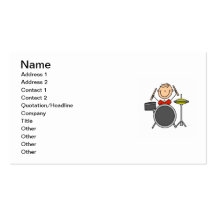 Stick Figure Male Drummer T-shirts and Gifts Business Card Template