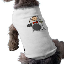 Stick Figure Male Drummer T-shirts and Gifts Doggie Tshirt