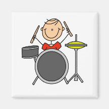 Stick Figure Male Drummer T-shirts and Gifts Refrigerator Magnets
