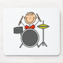 Stick Figure Male Drummer T-shirts and Gifts Mouse Pads