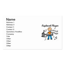 Stick Figure Male Keyboard Player Gifts Business Card Templates