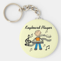 Stick Figure Male Keyboard Player Gifts Key Chains