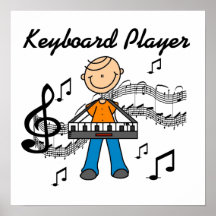 Stick Figure Male Keyboard Player Gifts Posters