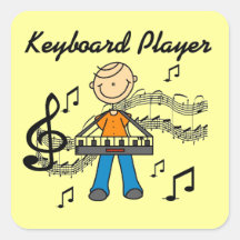 Stick Figure Male Keyboard Player Gifts Sticker