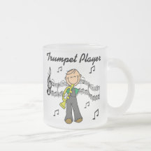 Stick Figure Male Trumpet Player T-shirts and GIft Mugs
