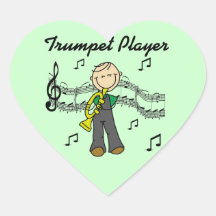 Stick Figure Male Trumpet Player T-shirts and GIft Sticker
