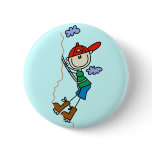 Stick Figure Mountain Climbing Tshirts and Gifts Pinback Buttons