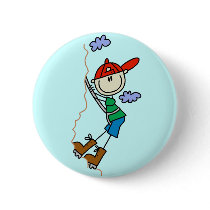 Stick Figure Mountain Climbing Tshirts and Gifts Pinback Buttons