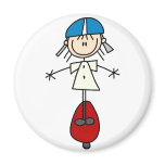 Stick Figure On Scooter Magnet