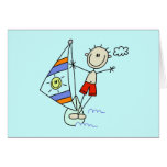 Stick Figure Parasailing Tshirts and Gifts Greeting Card
