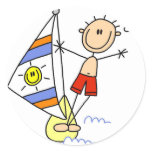 Stick Figure Parasailing Tshirts and Gifts Sticker