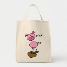 Stick Figure Pig T-shirts and Gifts Bags
