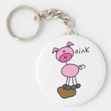 Stick Figure Pig T-shirts and Gifts Key Chains