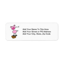 Stick Figure Pig T-shirts and Gifts Return Address Labels