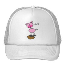 Stick Figure Pig T-shirts and Gifts Mesh Hat