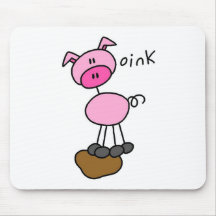 Stick Figure Pig T-shirts and Gifts Mouse Pad