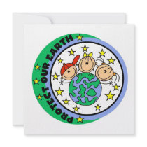 Stick Figure Protect Our Earth T-shirts and Gifts Invite
