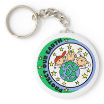 Stick Figure Protect Our Earth T-shirts and Gifts keychains