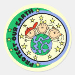 Stick Figure Protect Our Earth T-shirts and Gifts Sticker