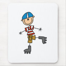 Stick Figure Roller Skating Mouse Pads