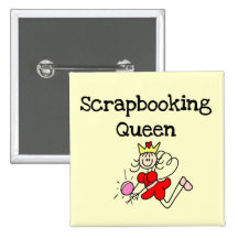 Stick Figure Scrapbook Queen Tshirts and Gifts Pinback Buttons