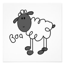 Stick Figure Sheep T-shirts and Gifts Personalized Invite