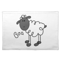 Stick Figure Sheep T-shirts and Gifts Placemats