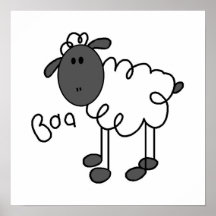 Stick Figure Sheep T-shirts and Gifts Poster