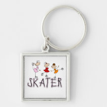 Stick Figure Skater Tshirts and Gifts Key Chain