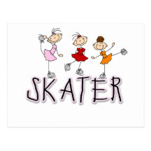 Stick Figure Skater Tshirts and Gifts Postcards
