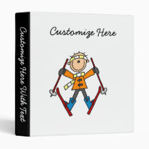 Stick Figure Skier T-shirts and Gifts Vinyl Binders