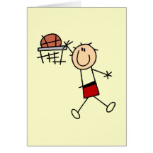 Stick Figure Slam Dunk T-shirts and Gifts Greeting Card