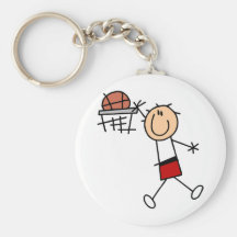 Stick Figure Slam Dunk T-shirts and Gifts Key Chain