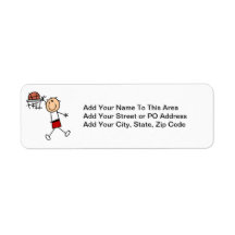 Stick Figure Slam Dunk T-shirts and Gifts Return Address Labels