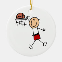 Stick Figure Slam Dunk T-shirts and Gifts Ornaments