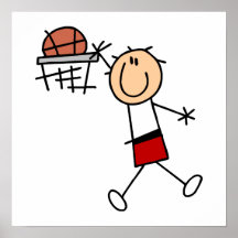 Stick Figure Slam Dunk T-shirts and Gifts Poster