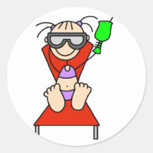 Stick Figure Sunbathing Sticker
