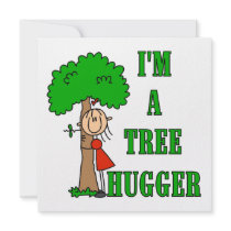 Stick Figure Tree Hugger T-shirts and Gifts Personalized Invites