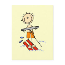Stick Figure Water Skiing Tshirts and gifts Post Card