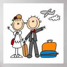 Stick Figure Wedding Honeymoon T-shirts and Gifts Print