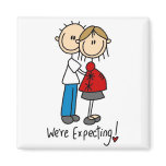 Stick Figure We're Expecting Refrigerator Magnet