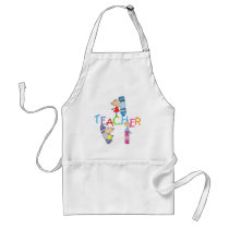 Stick Figures Crayons Teacher Tshirts and Gifts Aprons