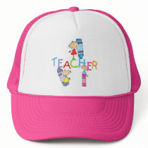Stick Figures Crayons Teacher Tshirts and Gifts Trucker Hat